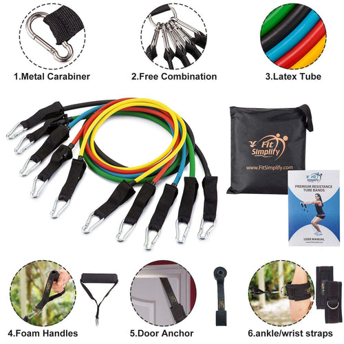 12-Piece Resistance Tube Band Workout Set